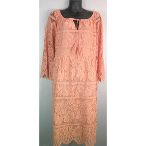 Suzanne Betro Women's Lace Overlay Blush Pink Women's 2x Dress NEW